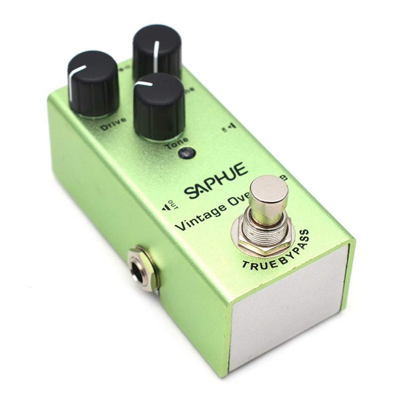 SAPHUE Vintage Overdrive Guitar Effects Pedal Overdrive/Volume/Tone Knob Effect Pedals with Steel Metal Shell Mini Single Type Dc 9V with True Bypass Switch for Multi Electric Guitar Kit - Image 1